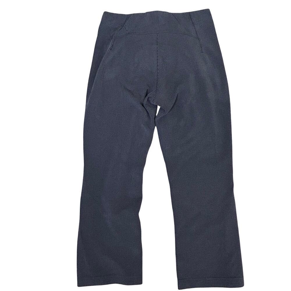Lululemon black grey ribbed softstreme zip leg high rise cropped pants size 10 - Picture 7 of 11